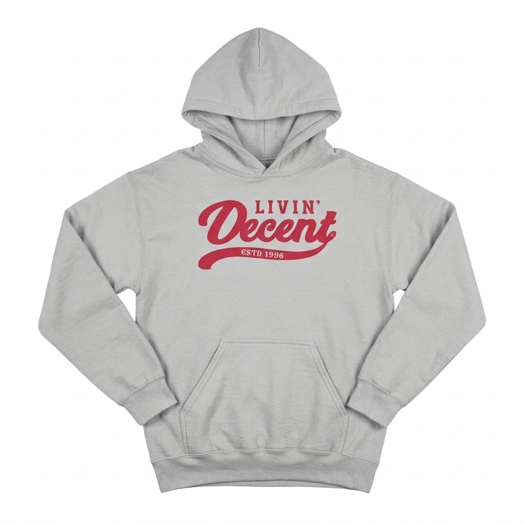 Sport grey hoodie with red artwork