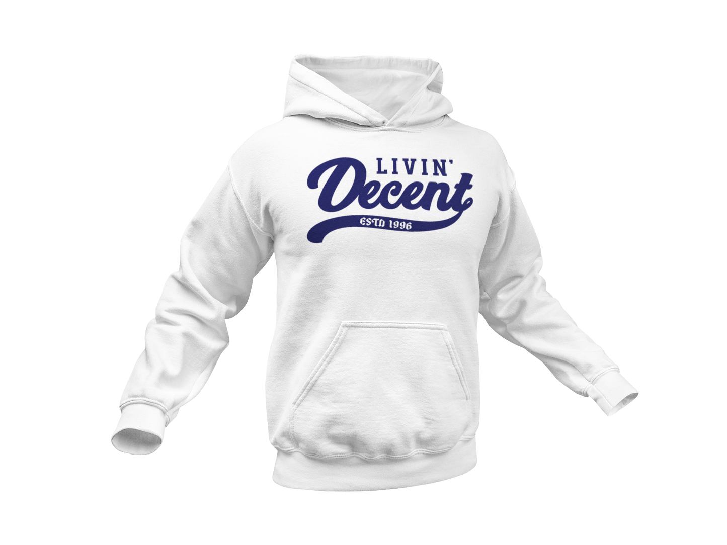 Hoodie W/ Navy Print