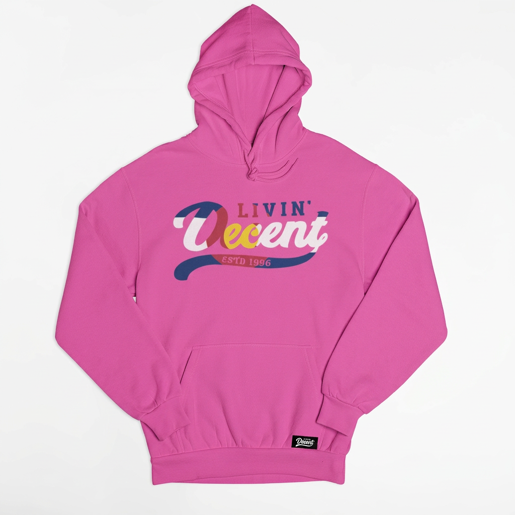 Azalea pink Colorado hoodie flat mockup