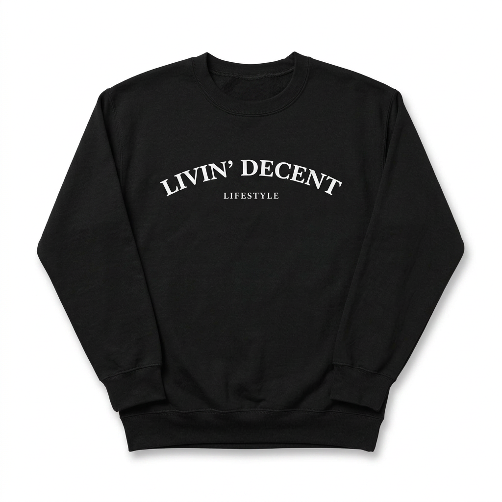 Black crewneck with Lifestyle design