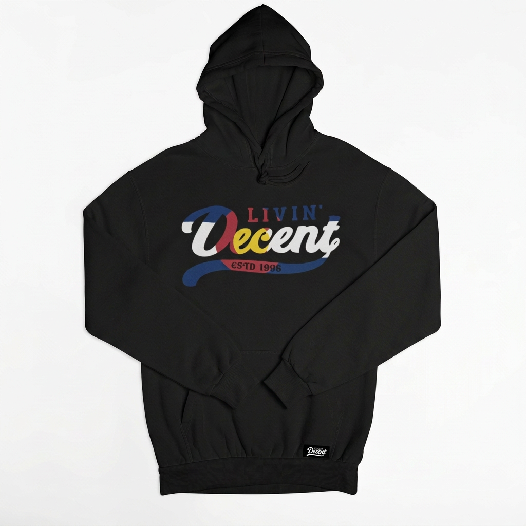 Black hoodie with folded sleeves