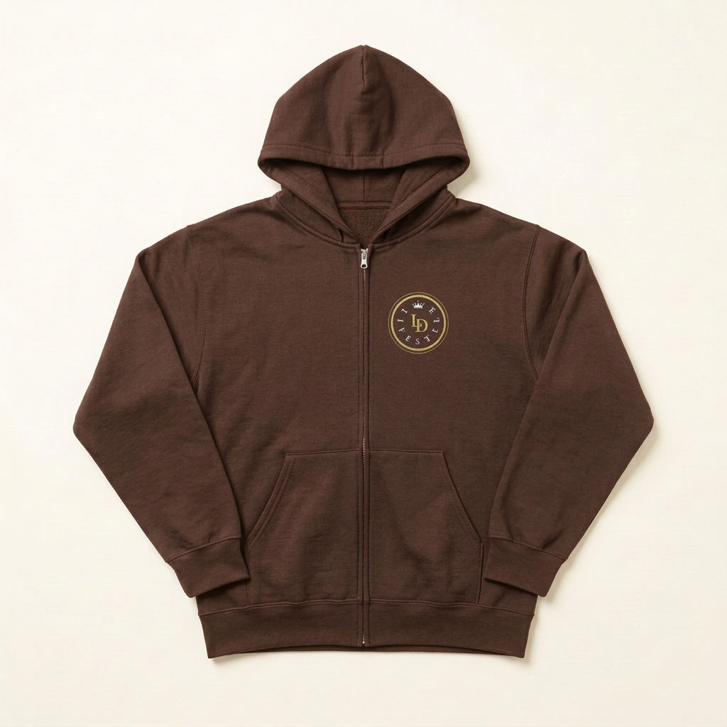 Chocolate Brown Lifestyle zip hoodie