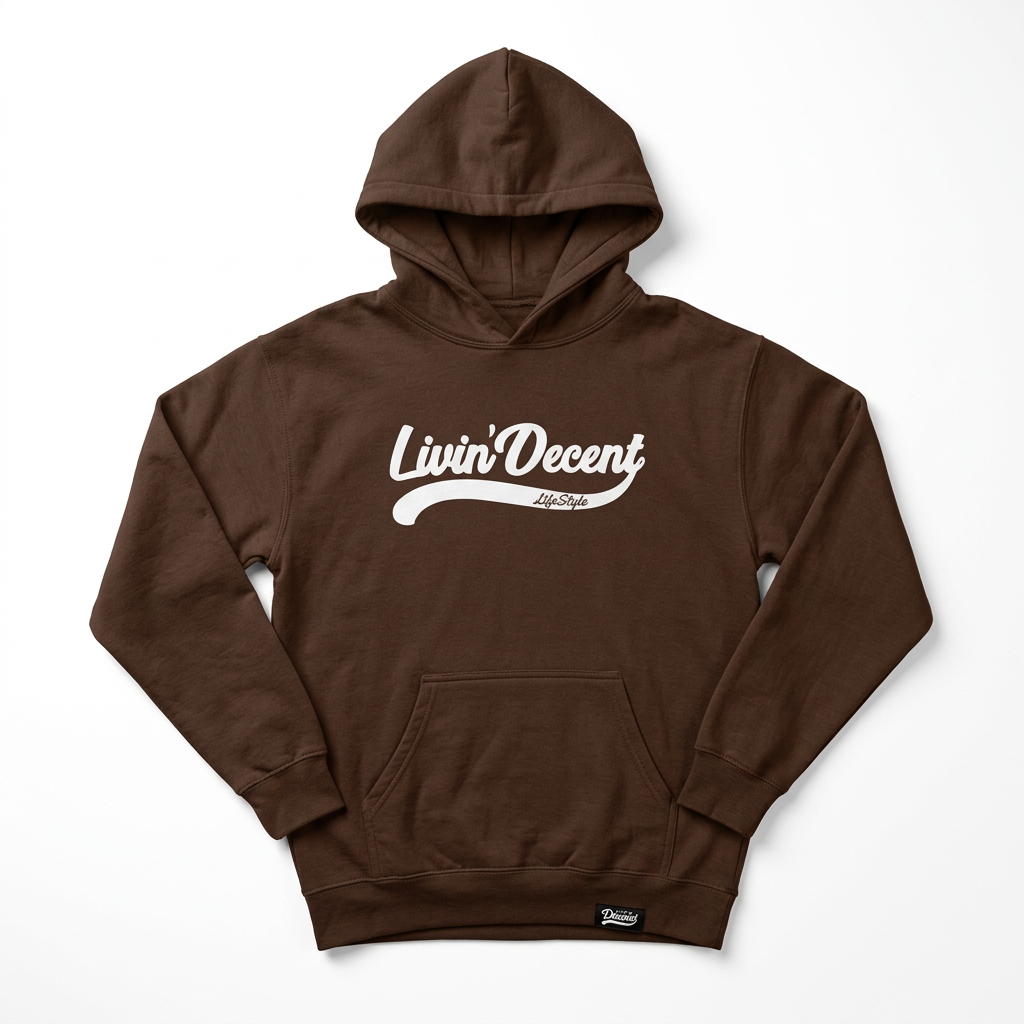 Chocolate brown Solid Lifestyle hoodie on white