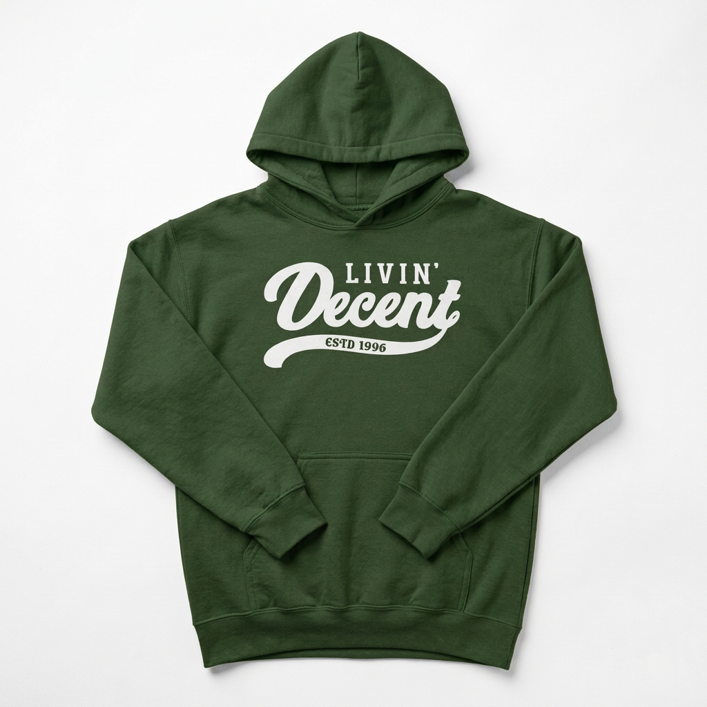Forest green hoodie on white background