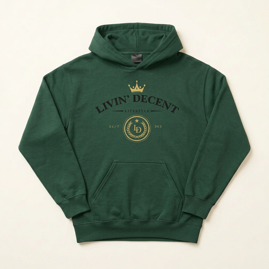 Forest Green Lifestyle hoodie with black print
