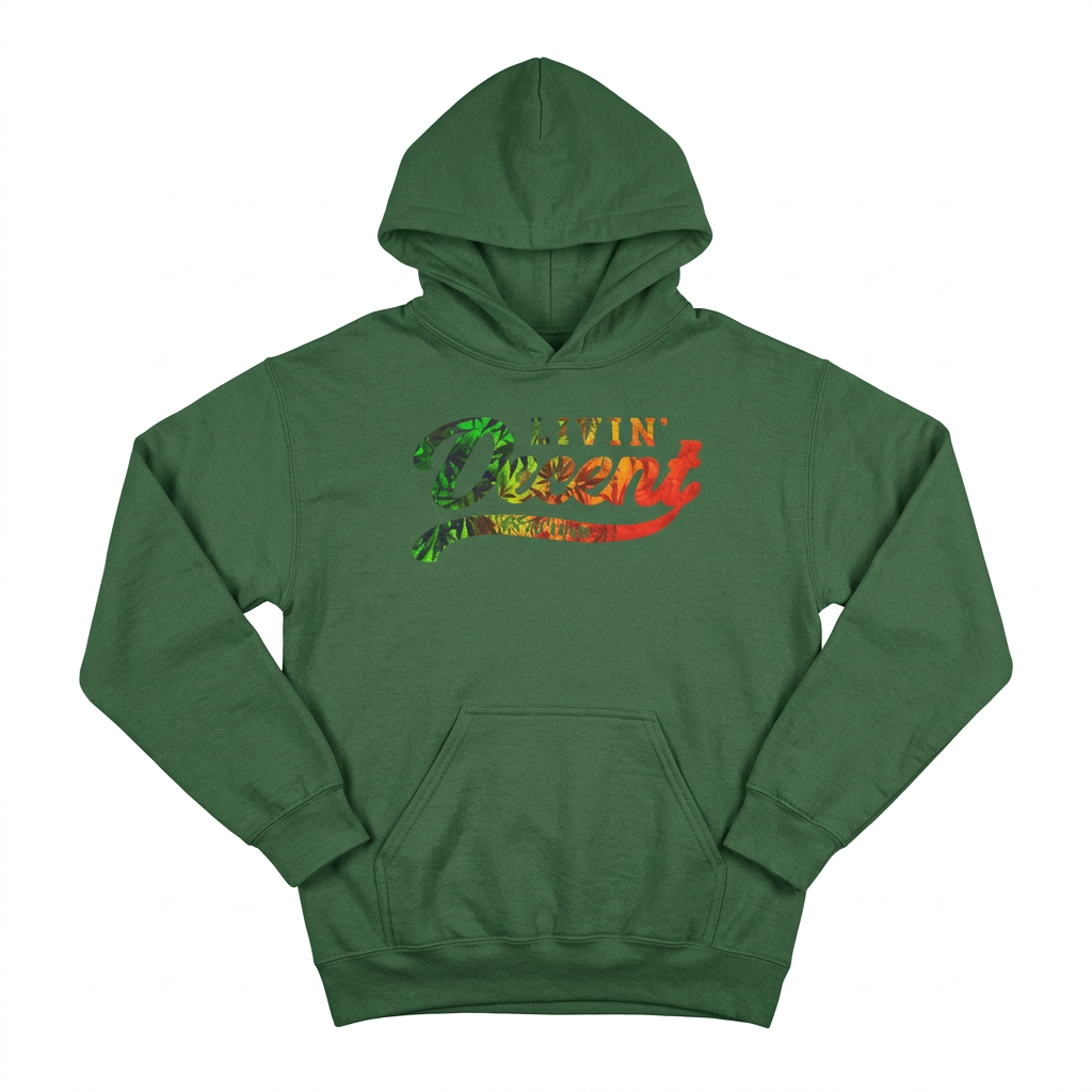 Forest Green Mile High hoodie on white