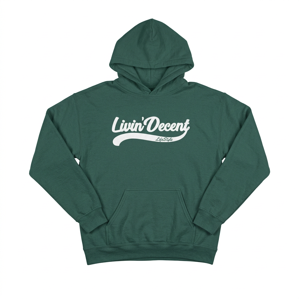 Forest green Solid Lifestyle hoodie on white