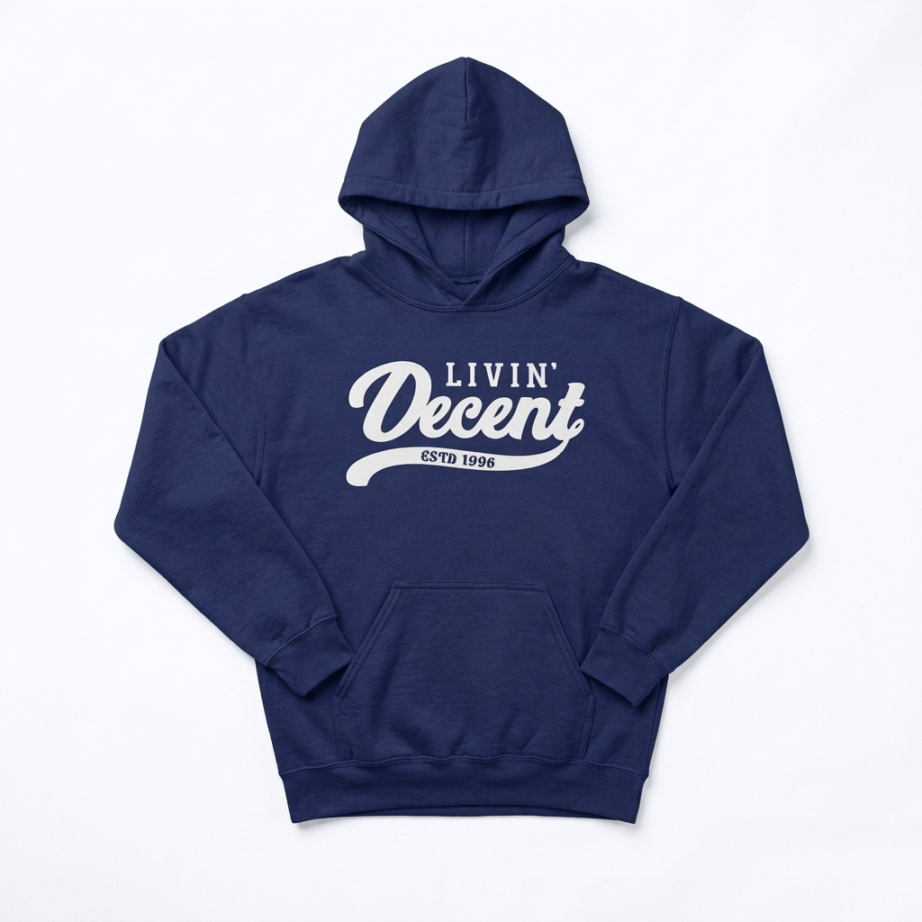 Navy blue hoodie on white background