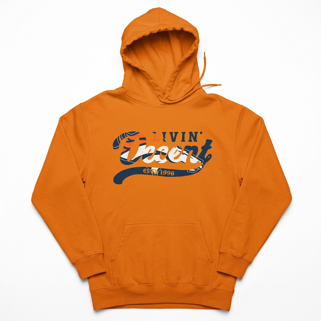 Orange A Denver hoodie flat lay