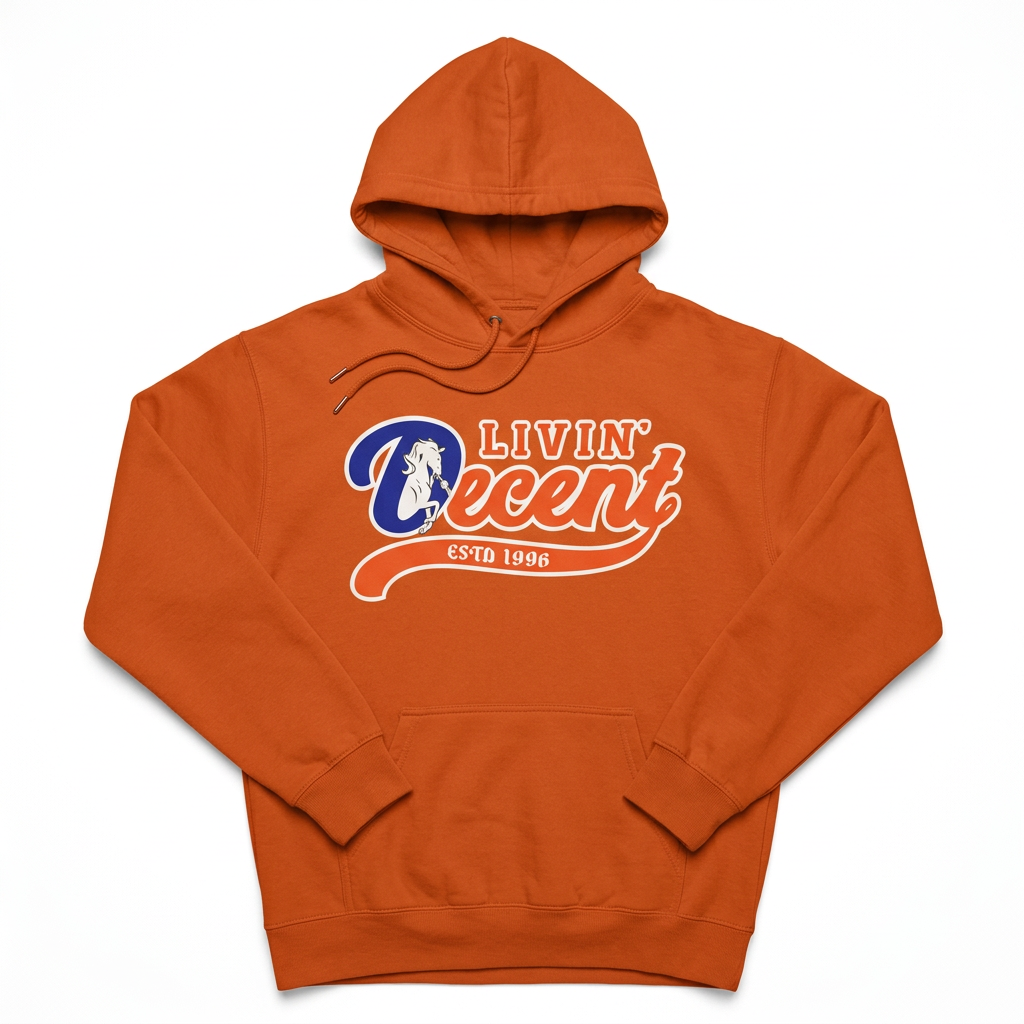 Orange D Denver hoodie flat lay