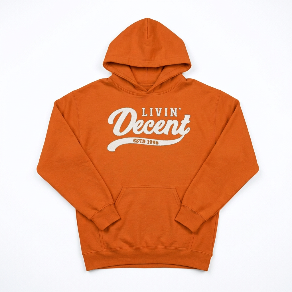 Orange hoodie on white background