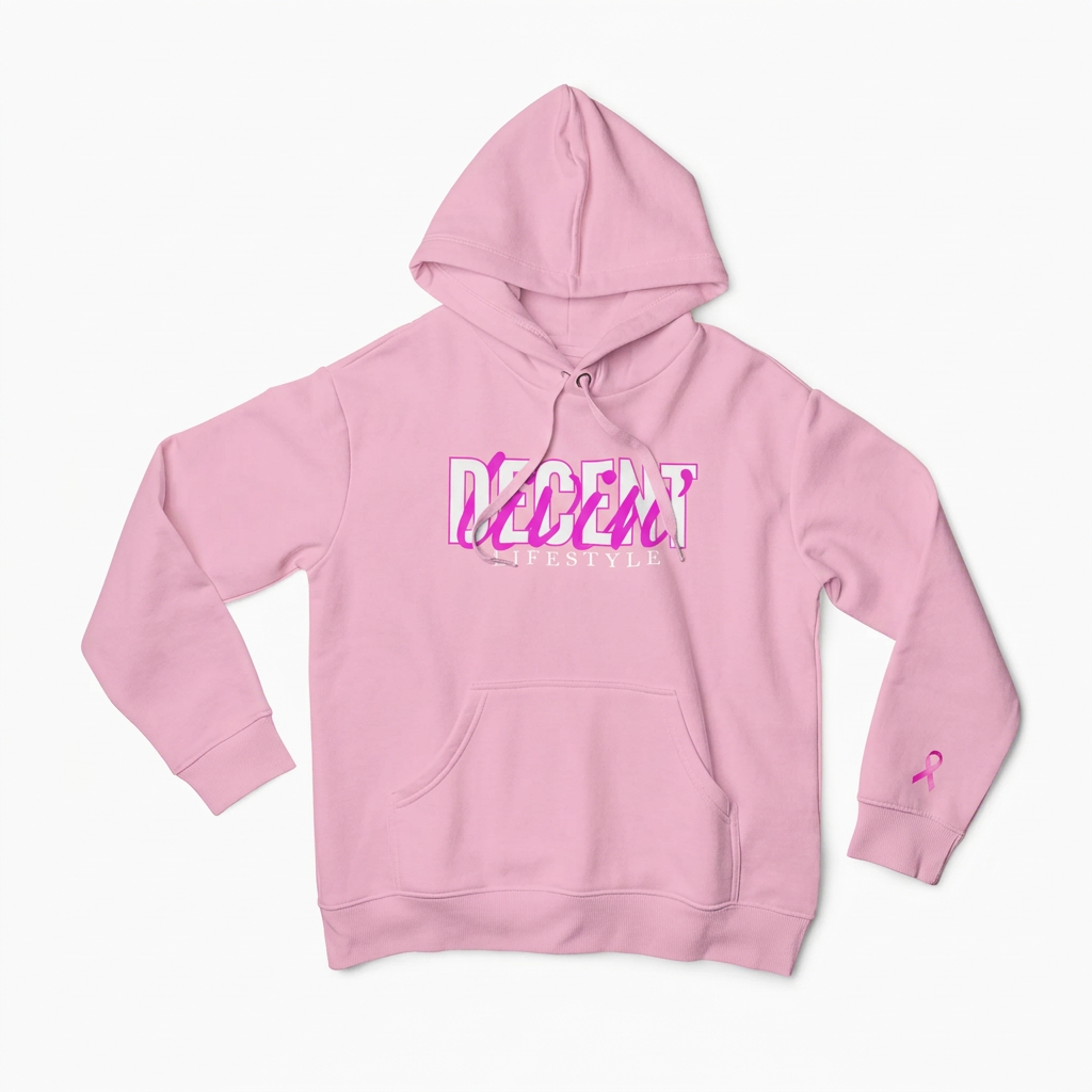 Pink Interlaced Awareness Hoodie mockup