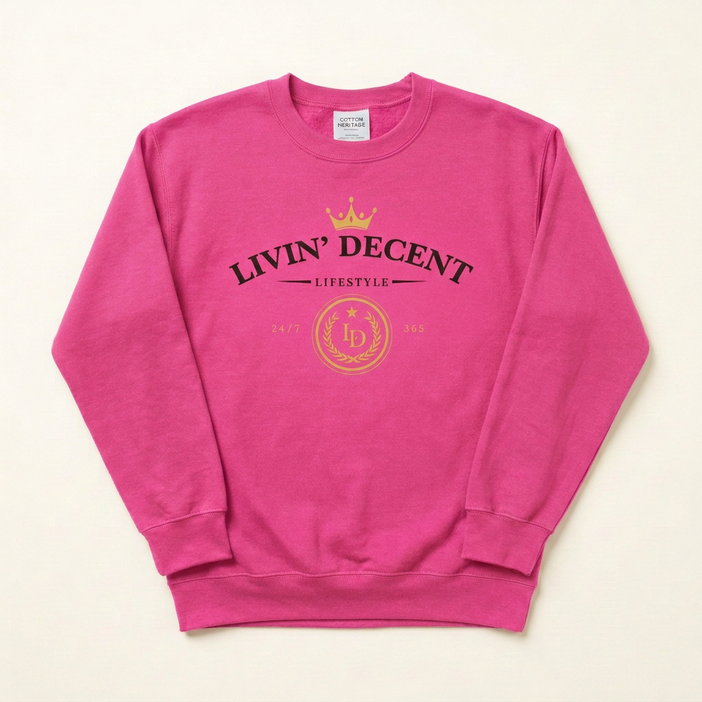 Pink Lifestyle crewneck with black print