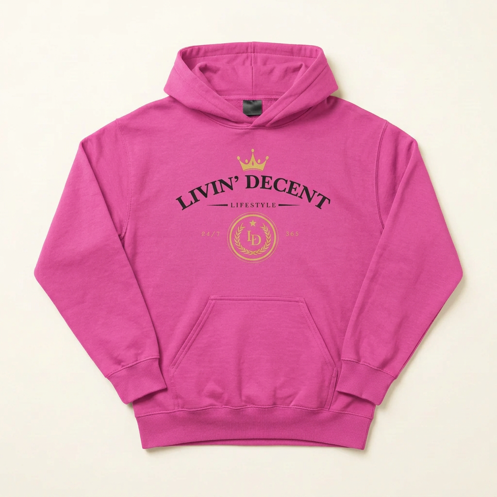 Pink Lifestyle hoodie with black print