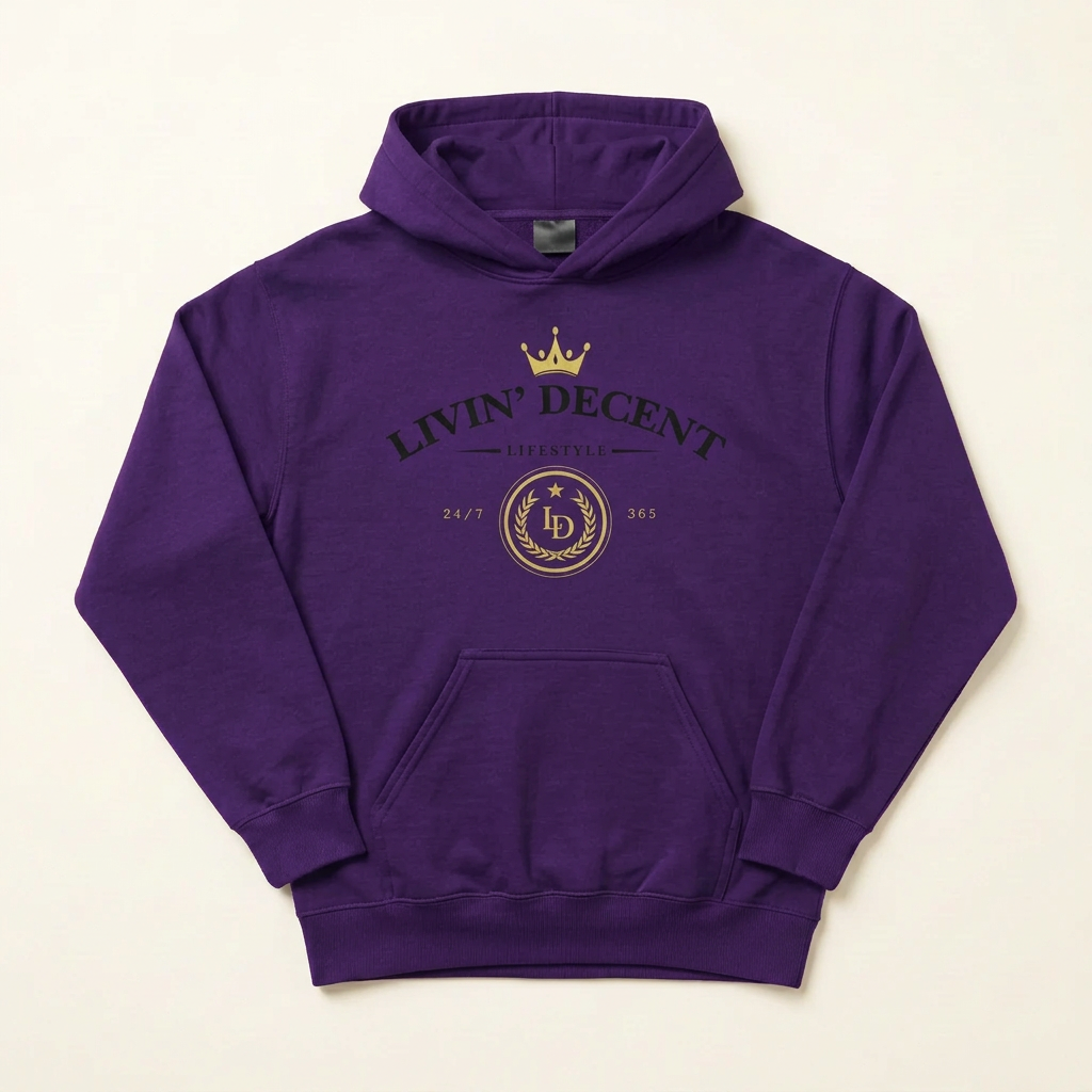 Purple Lifestyle hoodie with black print