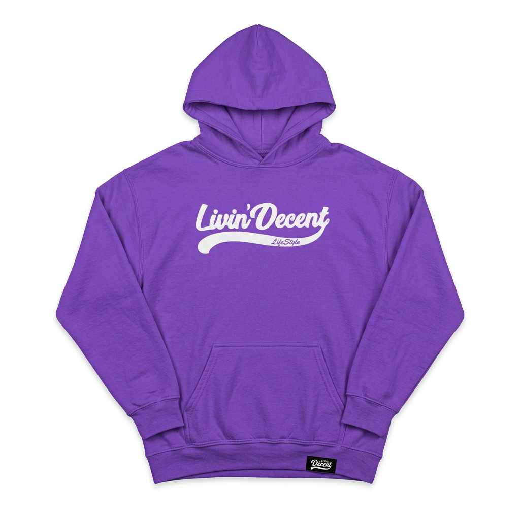 Purple Solid Lifestyle hoodie on white