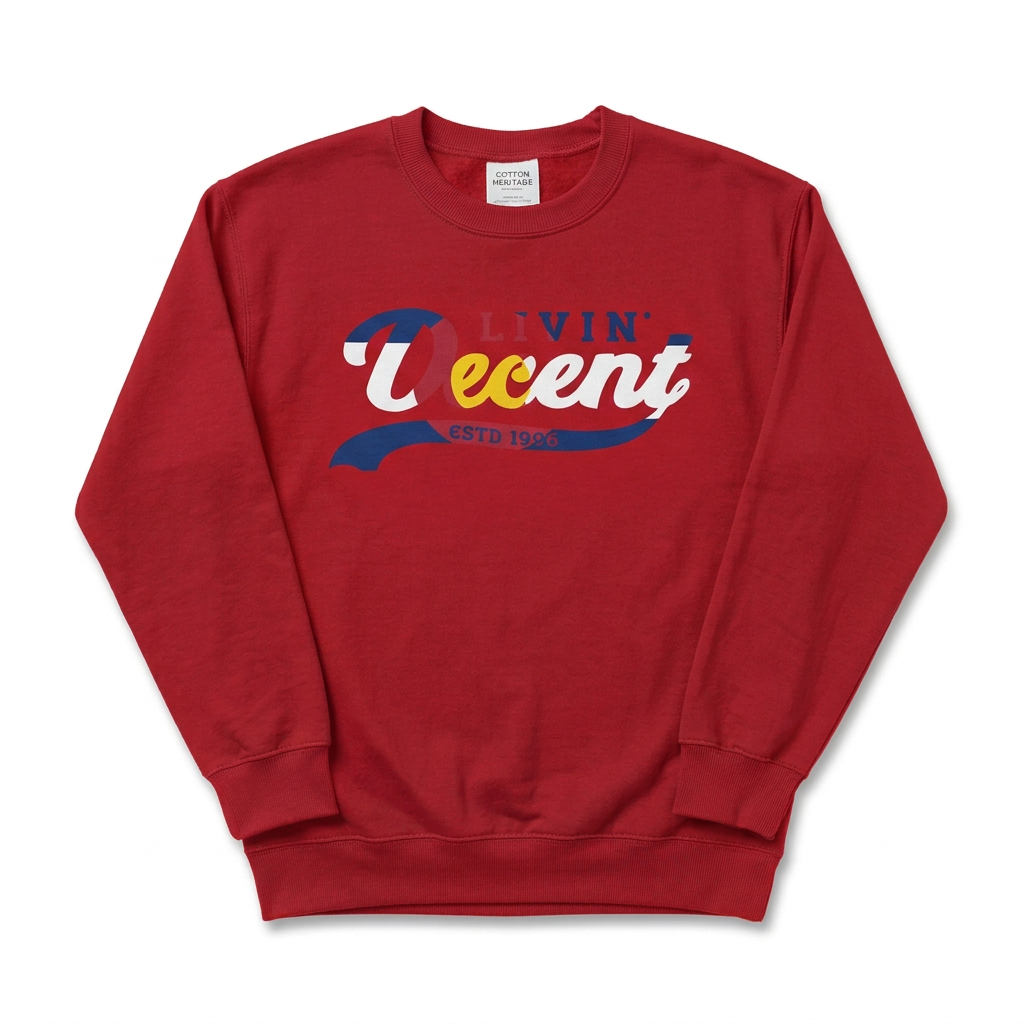 Red crewneck with Colorado design