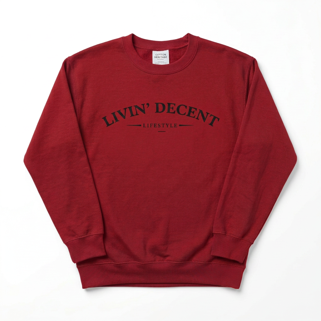 Red crewneck with Lifestyle design