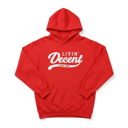 Red hoodie on white background