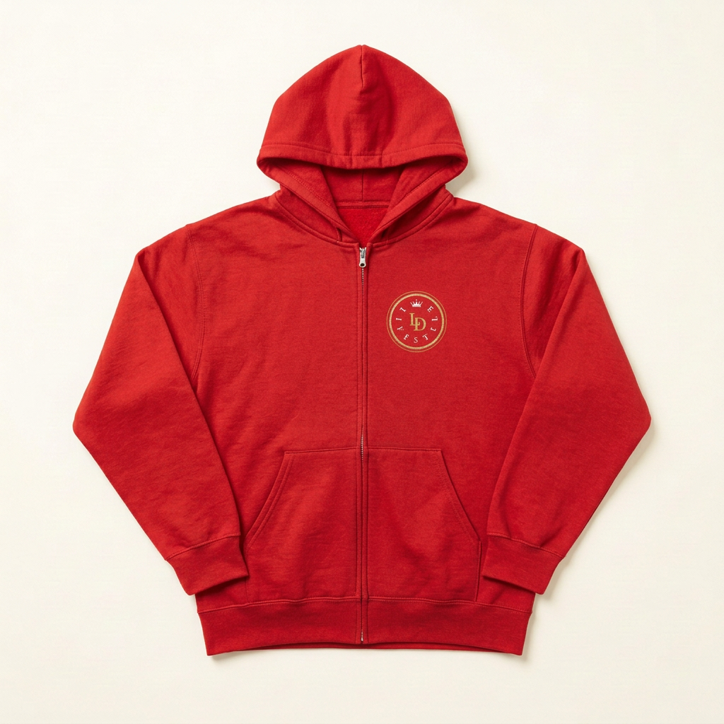 Red Lifestyle zip hoodie