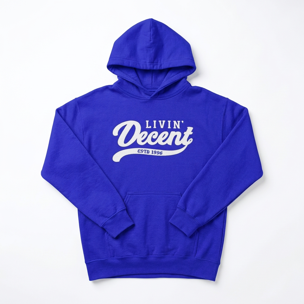 Royal blue hoodie on white background