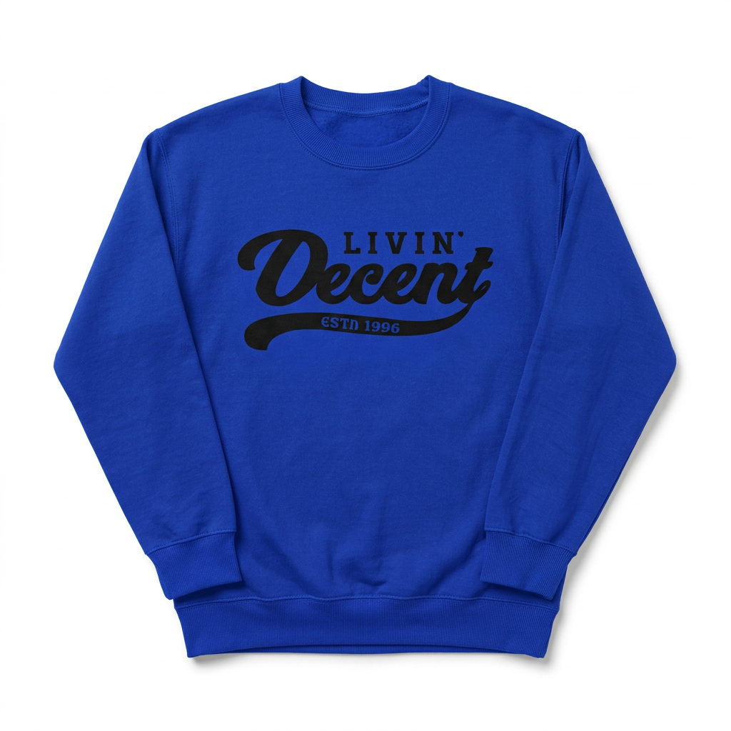 Royal crewneck with black logo