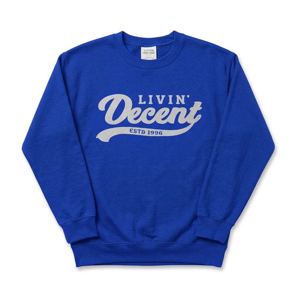 Royal crewneck with silver logo