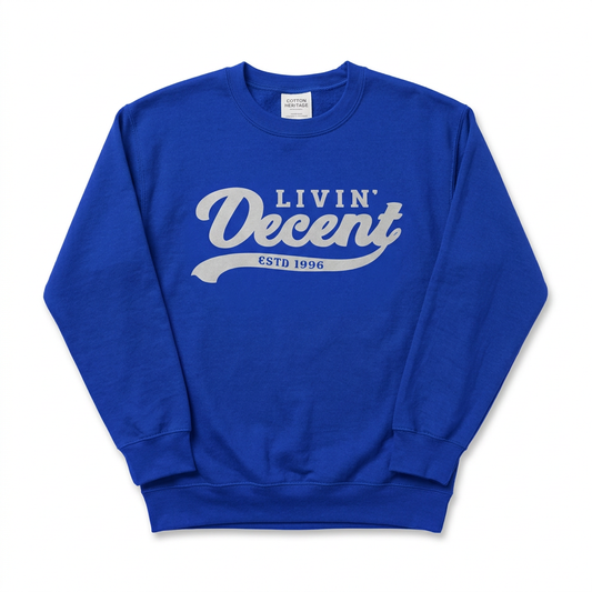 Royal crewneck with silver logo
