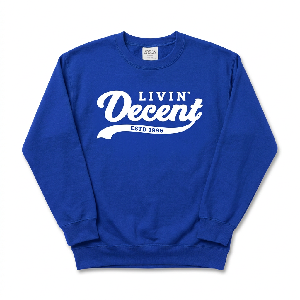 Royal crewneck with white logo