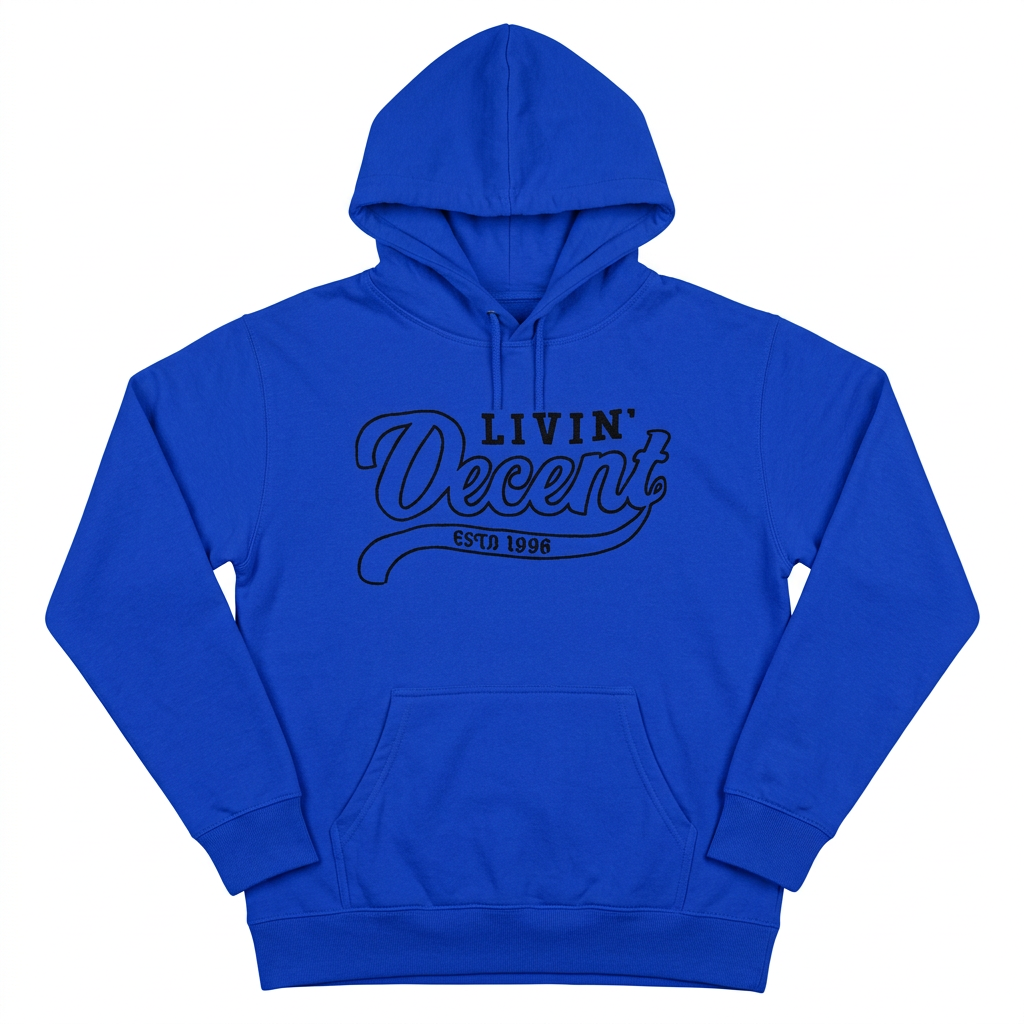 Royal hoodie with black embroidery