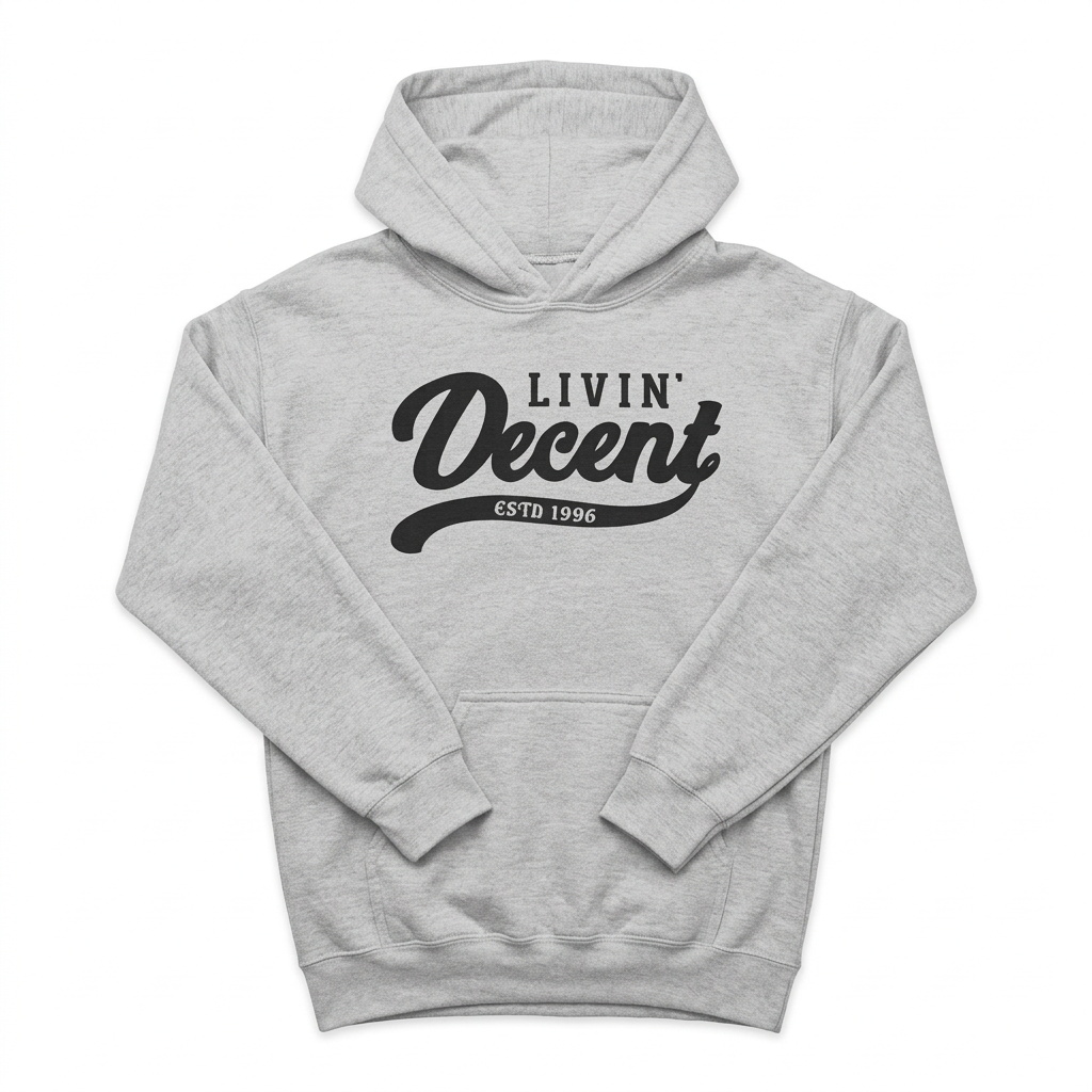 Sport grey hoodie with black print