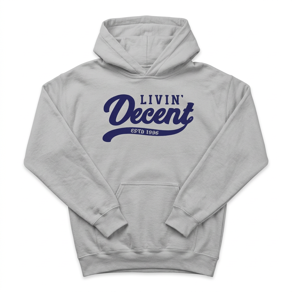 Sport grey hoodie with navy print
