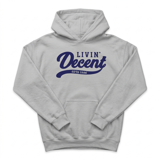 Sport grey hoodie with navy print