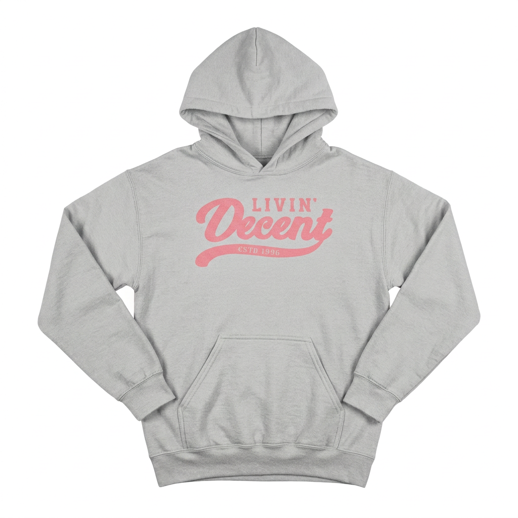 Sport grey hoodie with pink print