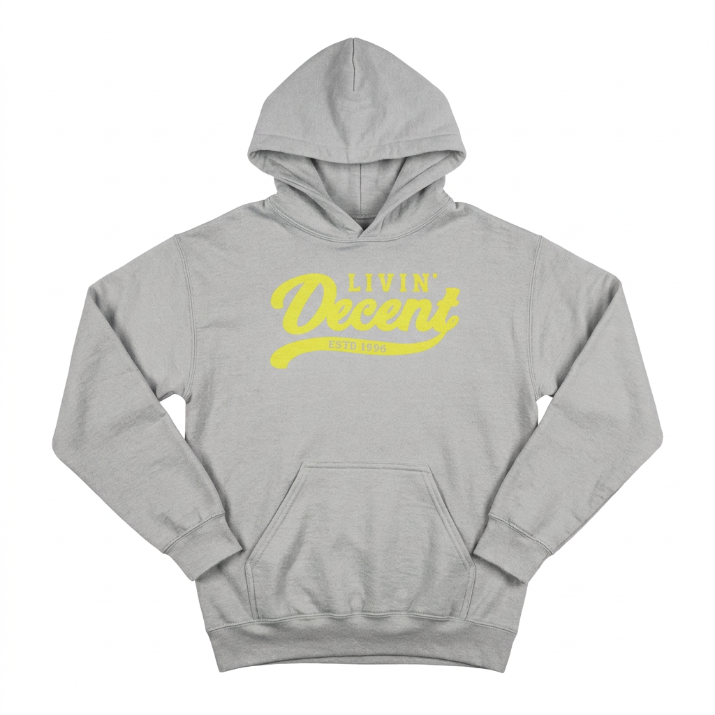 Sport grey hoodie with yellow print