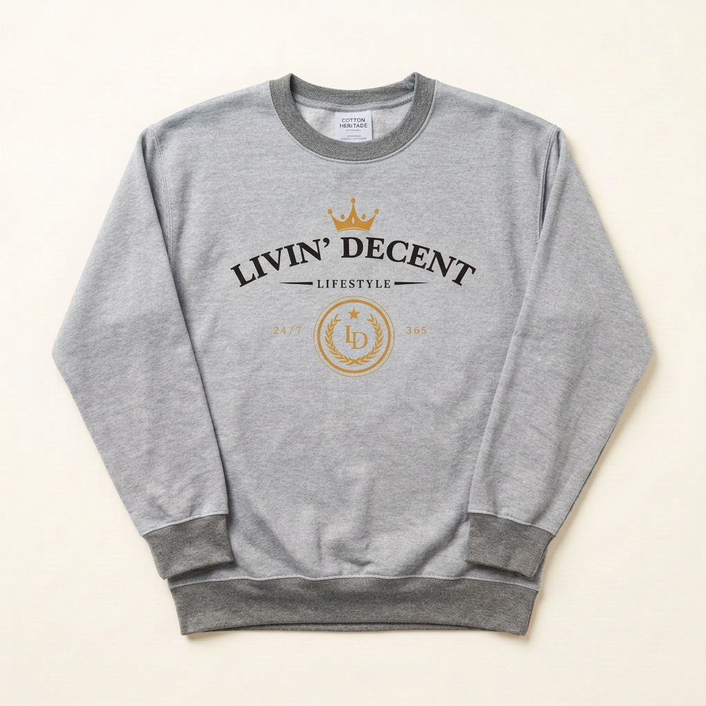 Sport grey Lifestyle crewneck with black print