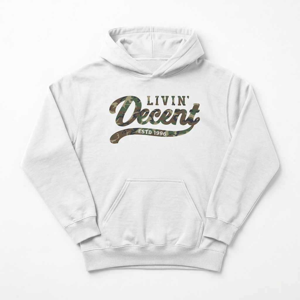 White camo hoodie mockup